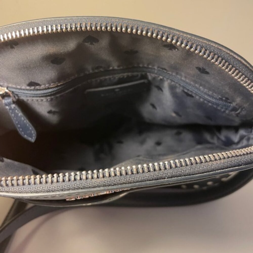 Kate Spade Leather Navy Polka Dot Purse - Picture 2 of 3